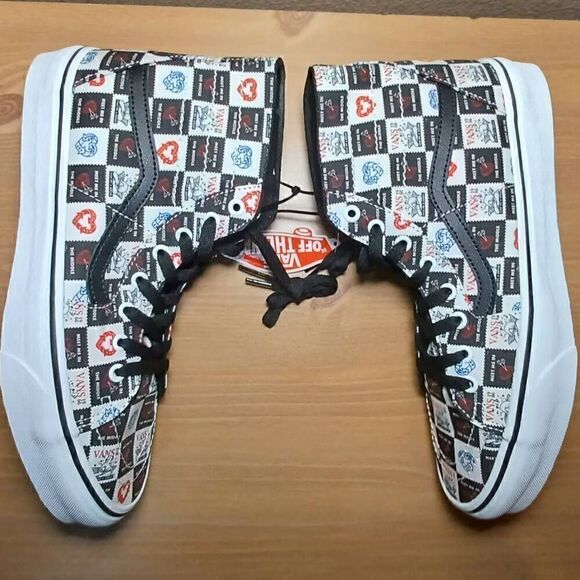 Vans Sk8 Hi Tapered Love Letters Black White Checkerboard Men\'s Size 11.5